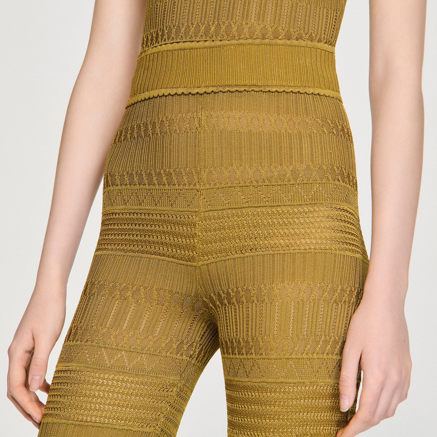 Pointelle knit trousers