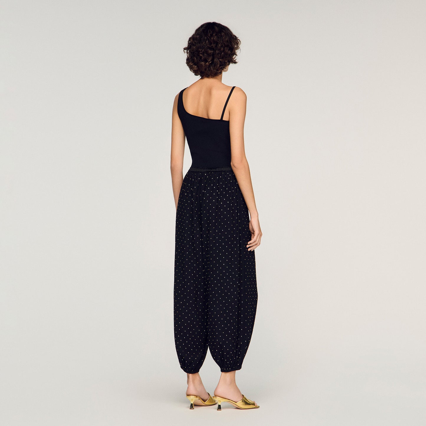 Rhinestone wide-leg trousers