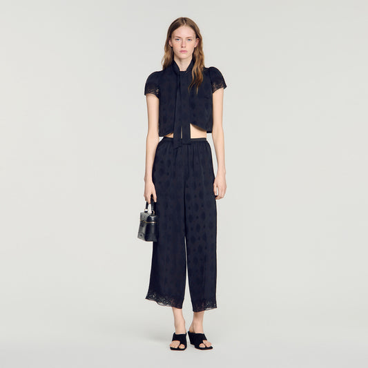 Fluid Paisley jacquard trousers