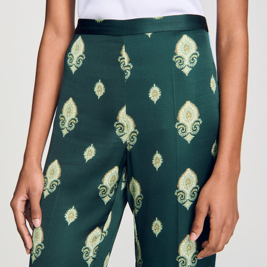 Paisley-print floaty trousers