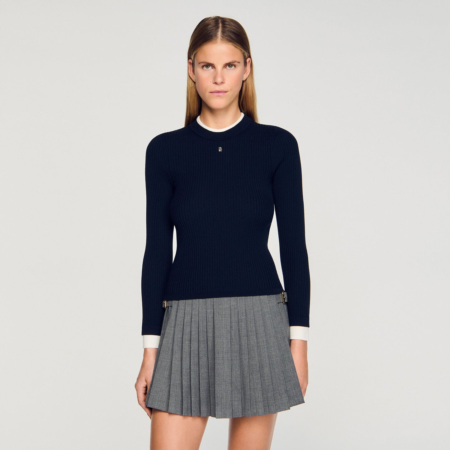 2-in-1 mixed wool jumper