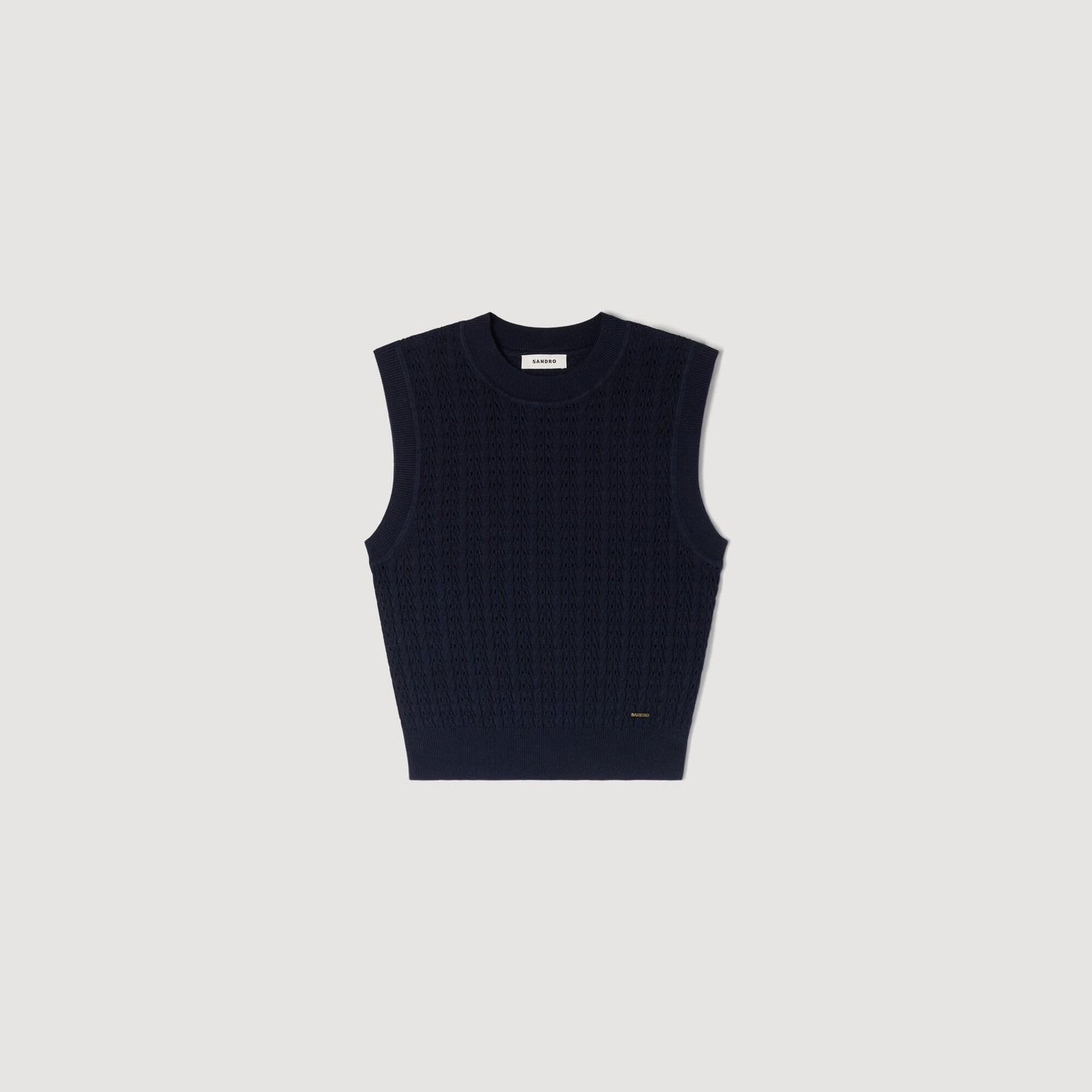 Cropped textured knit jumper