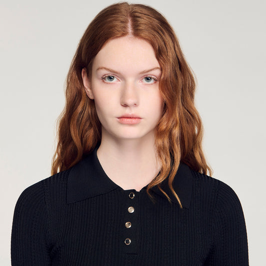 Knit polo shirt