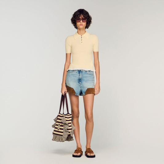 Knit polo shirt