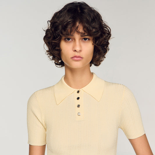 Knit polo shirt