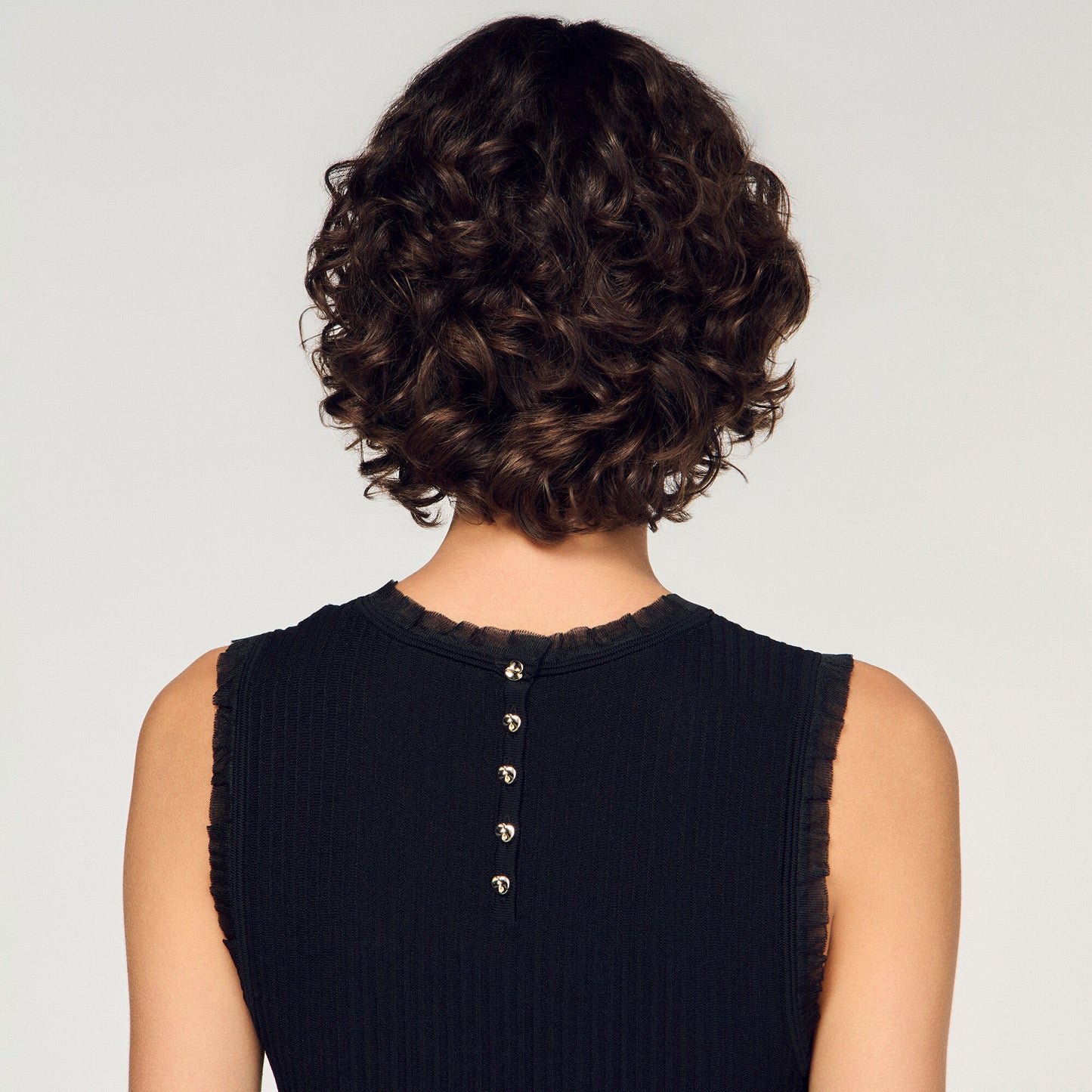 Ruffled ottoman knit jumper