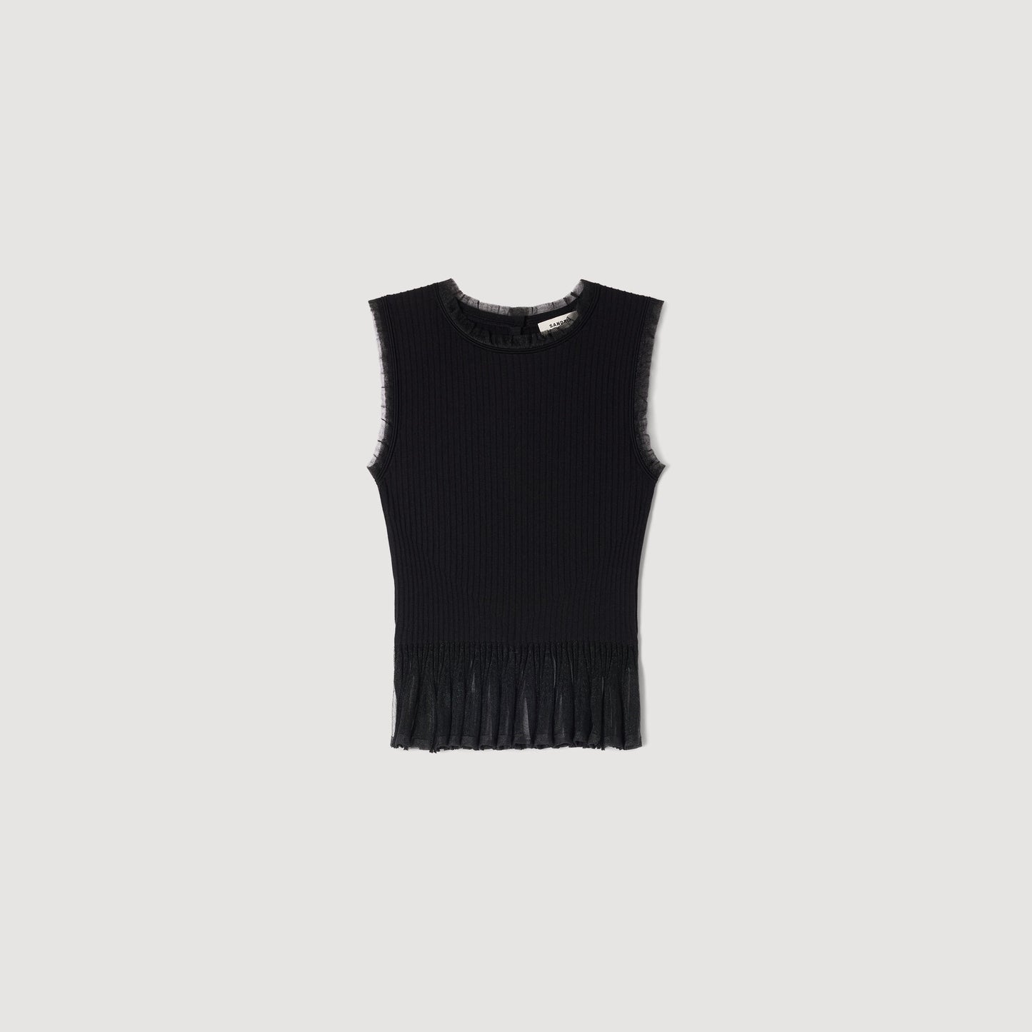 Ruffled ottoman knit jumper