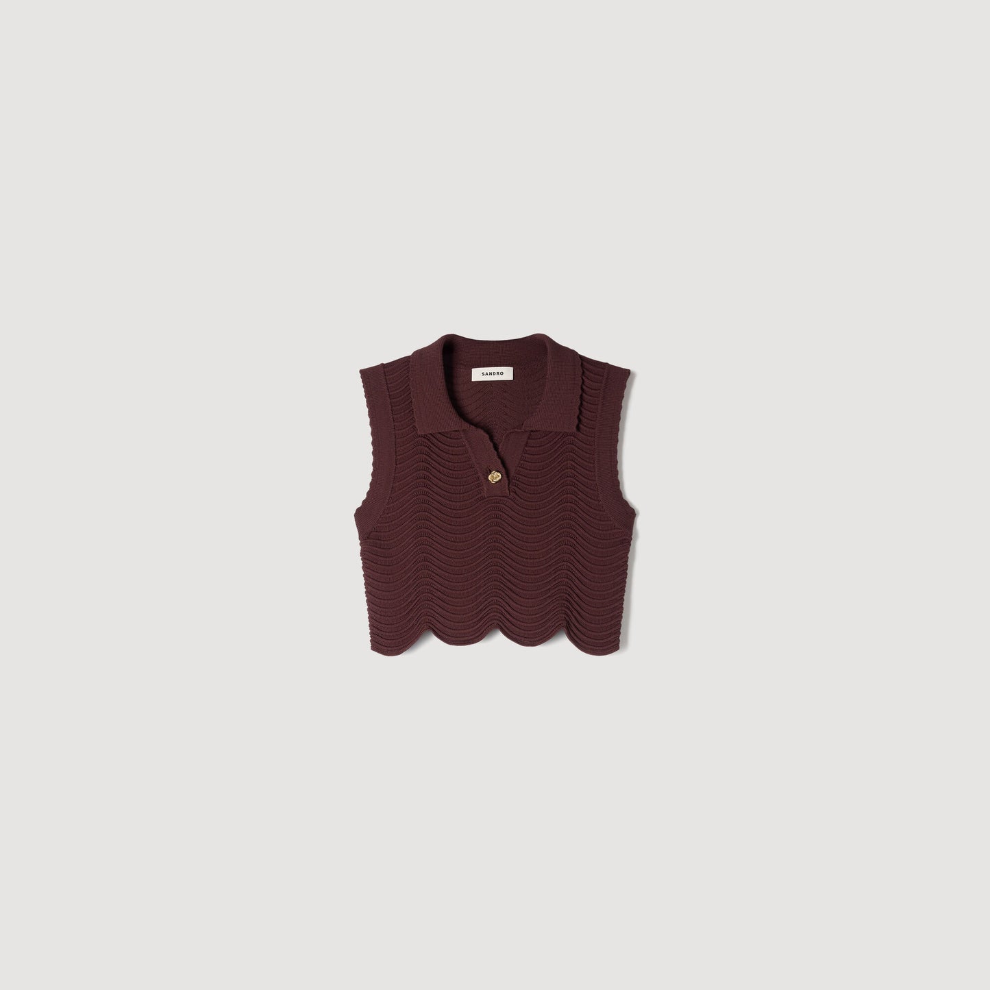 Cropped decorative knit top 2026
