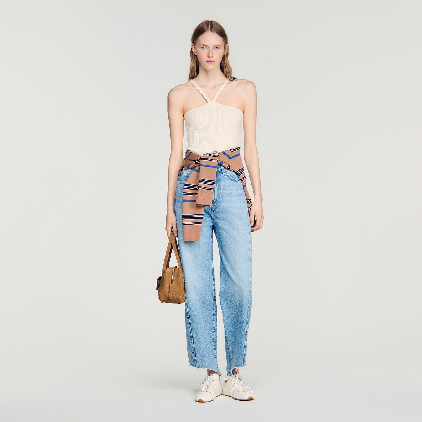 Short ribbed knit top