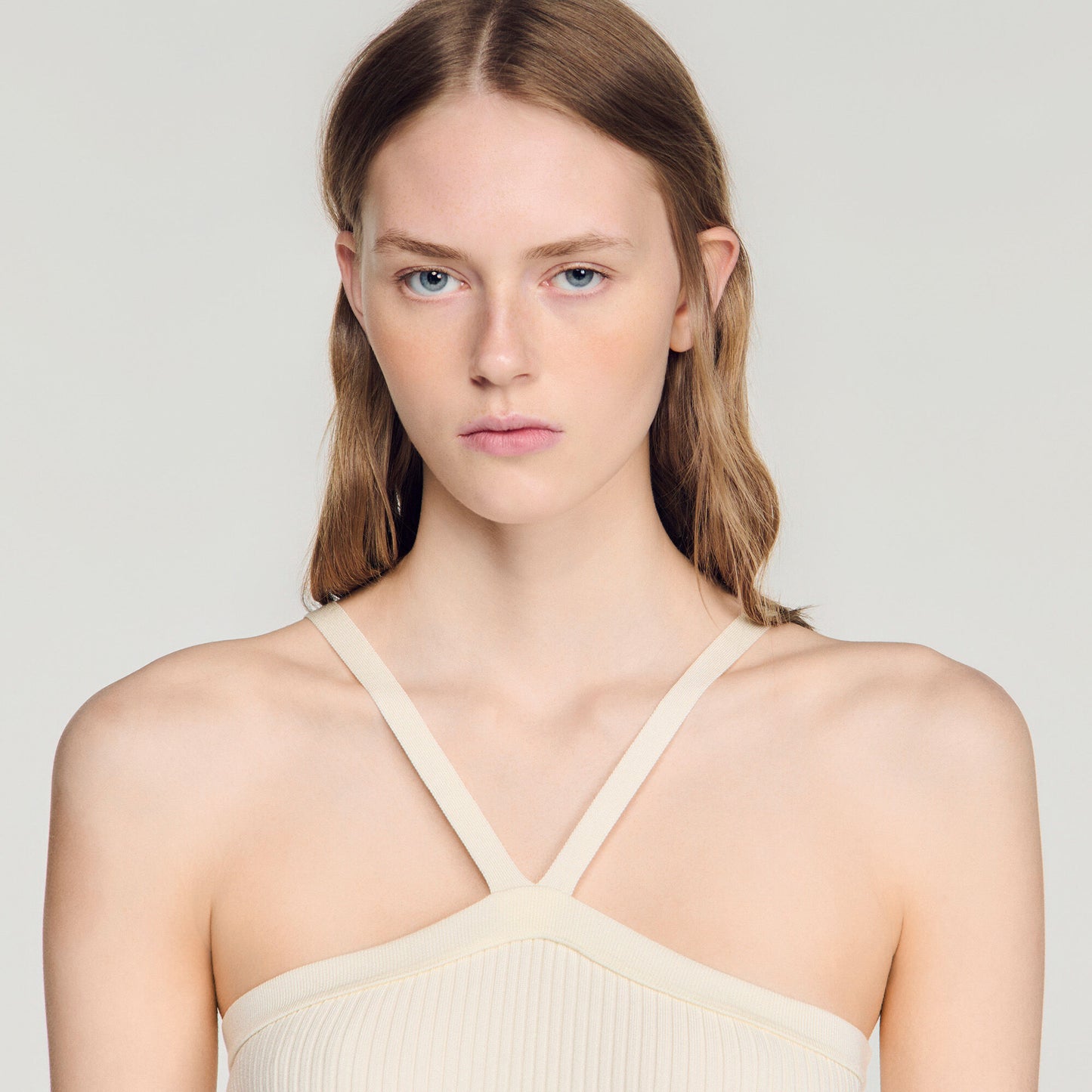 Short ribbed knit top