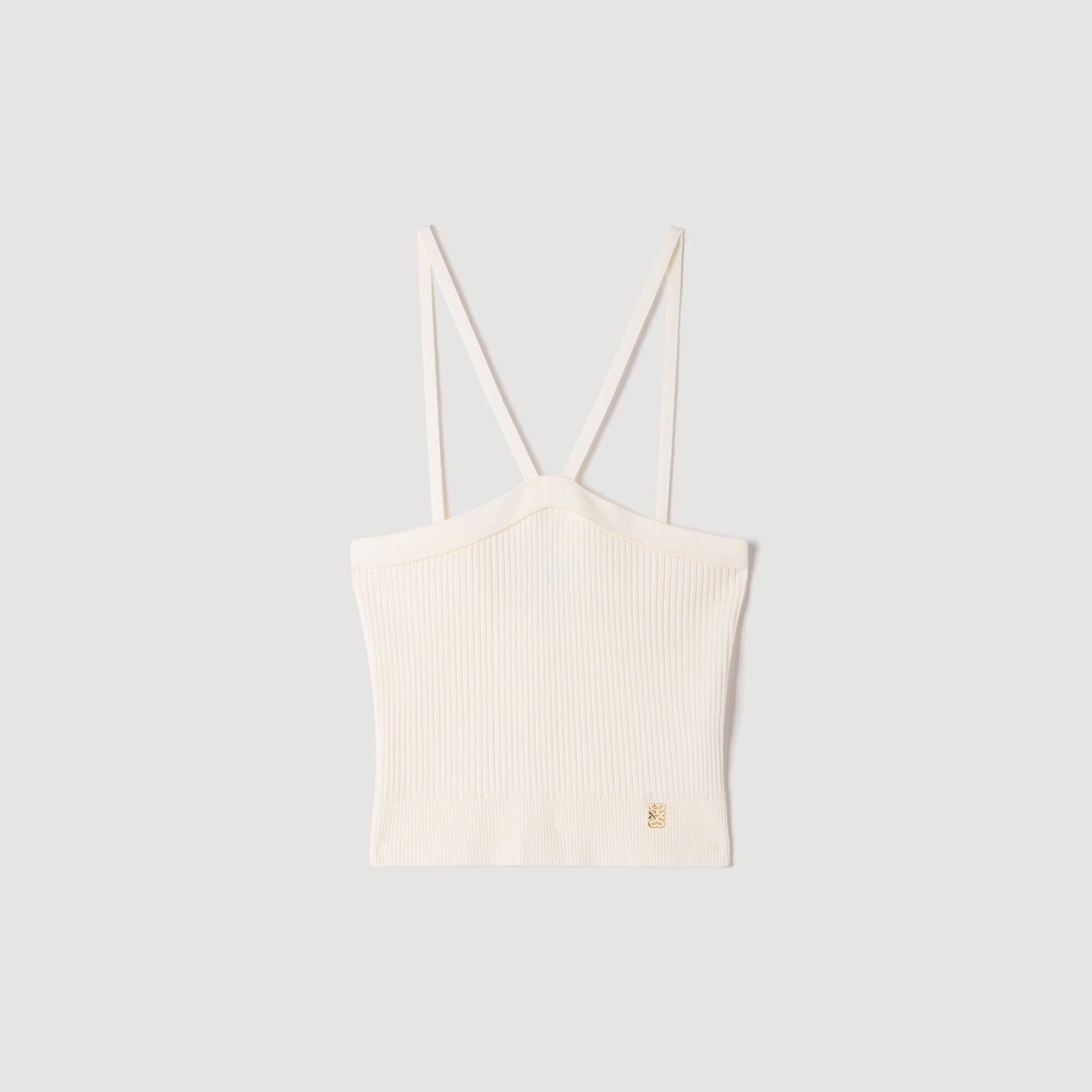 Short ribbed knit top