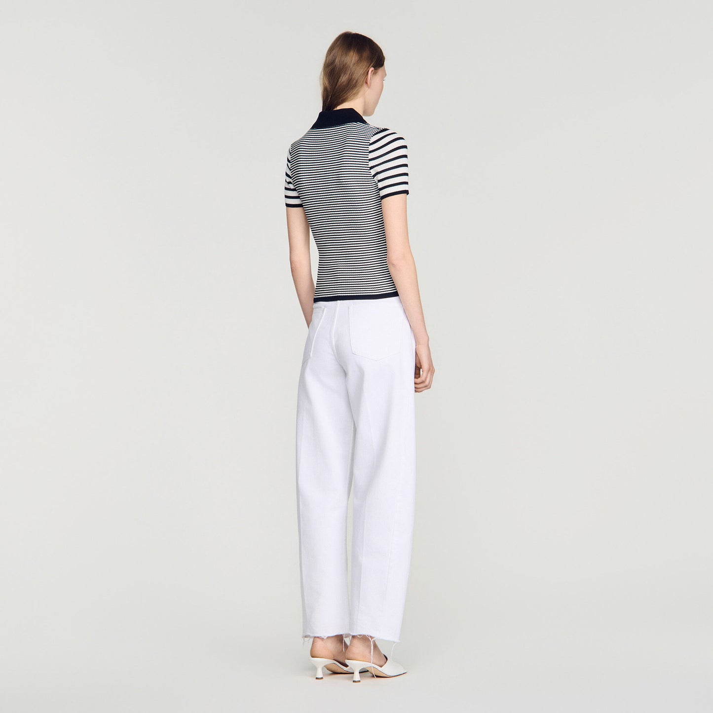 Striped polo-style jumper