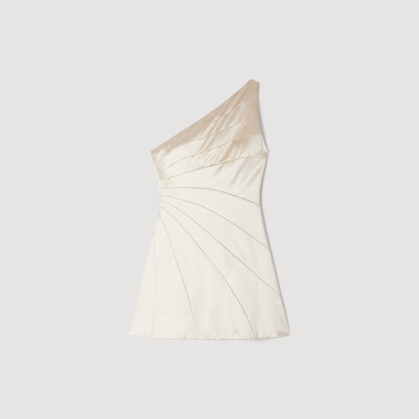 Short cutaway satin-effect dress