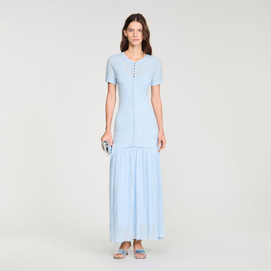 Beaded knit maxi dress