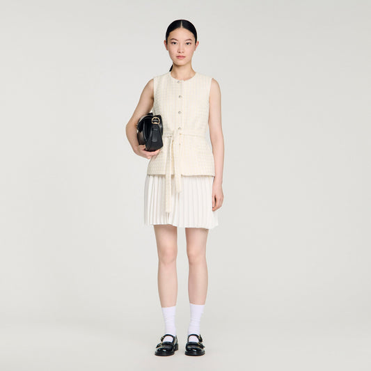 Two-material short dress