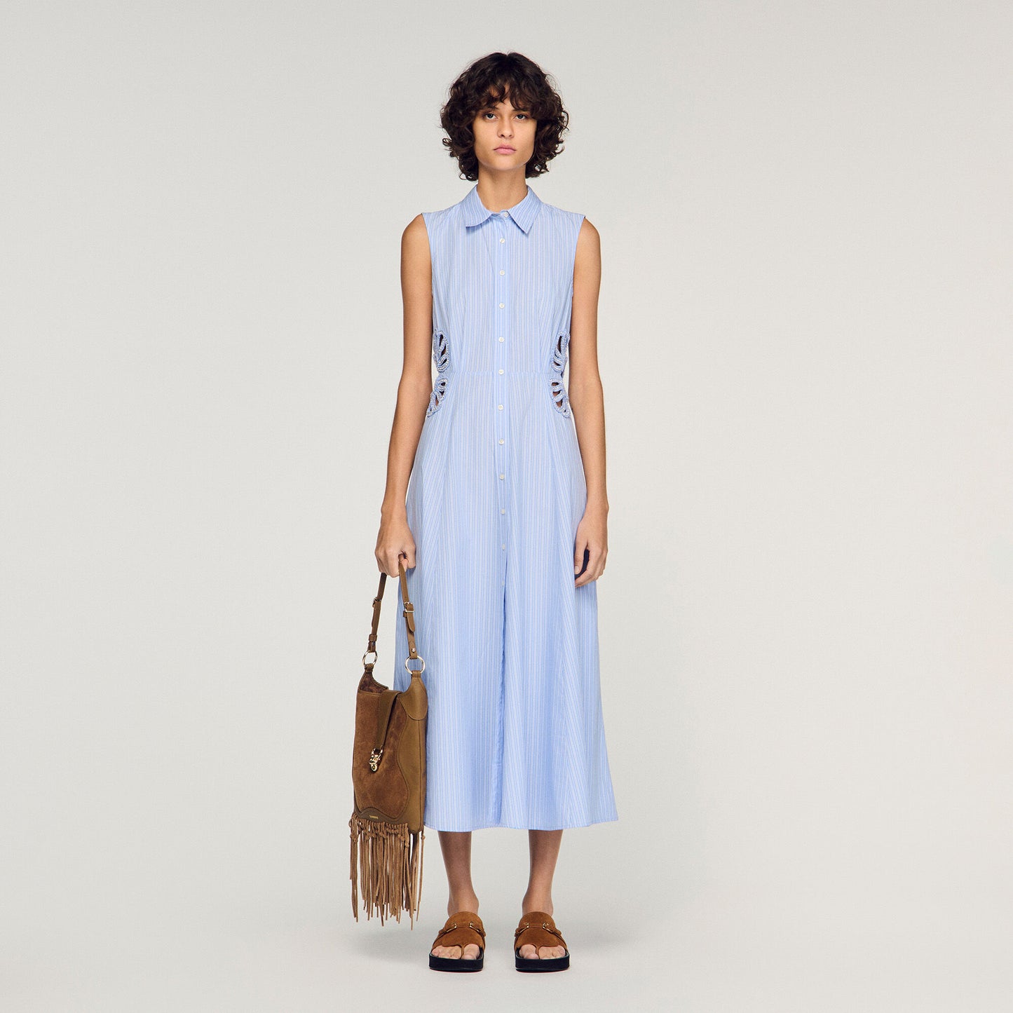 Striped cotton maxi dress