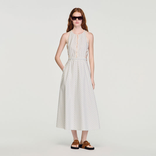Striped cotton maxi dress