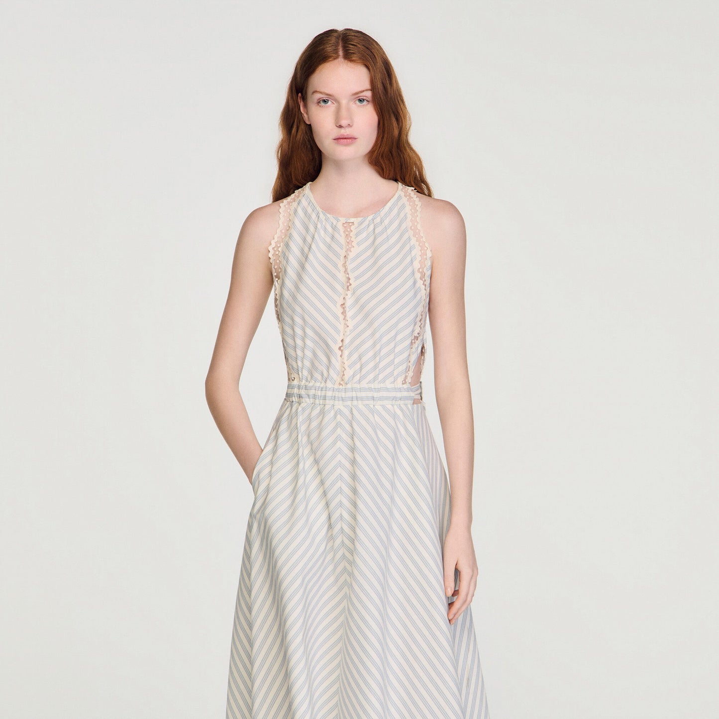 Striped cotton maxi dress