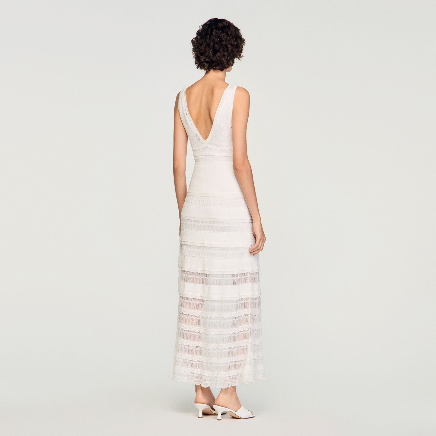 Pointelle knit maxi dress