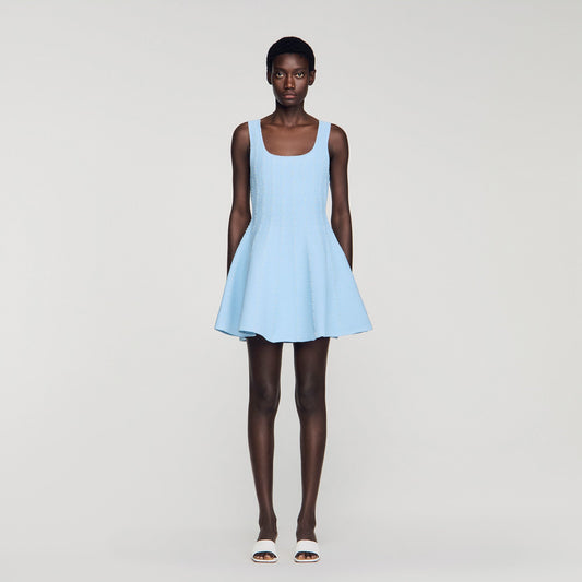 Beaded knit short dress