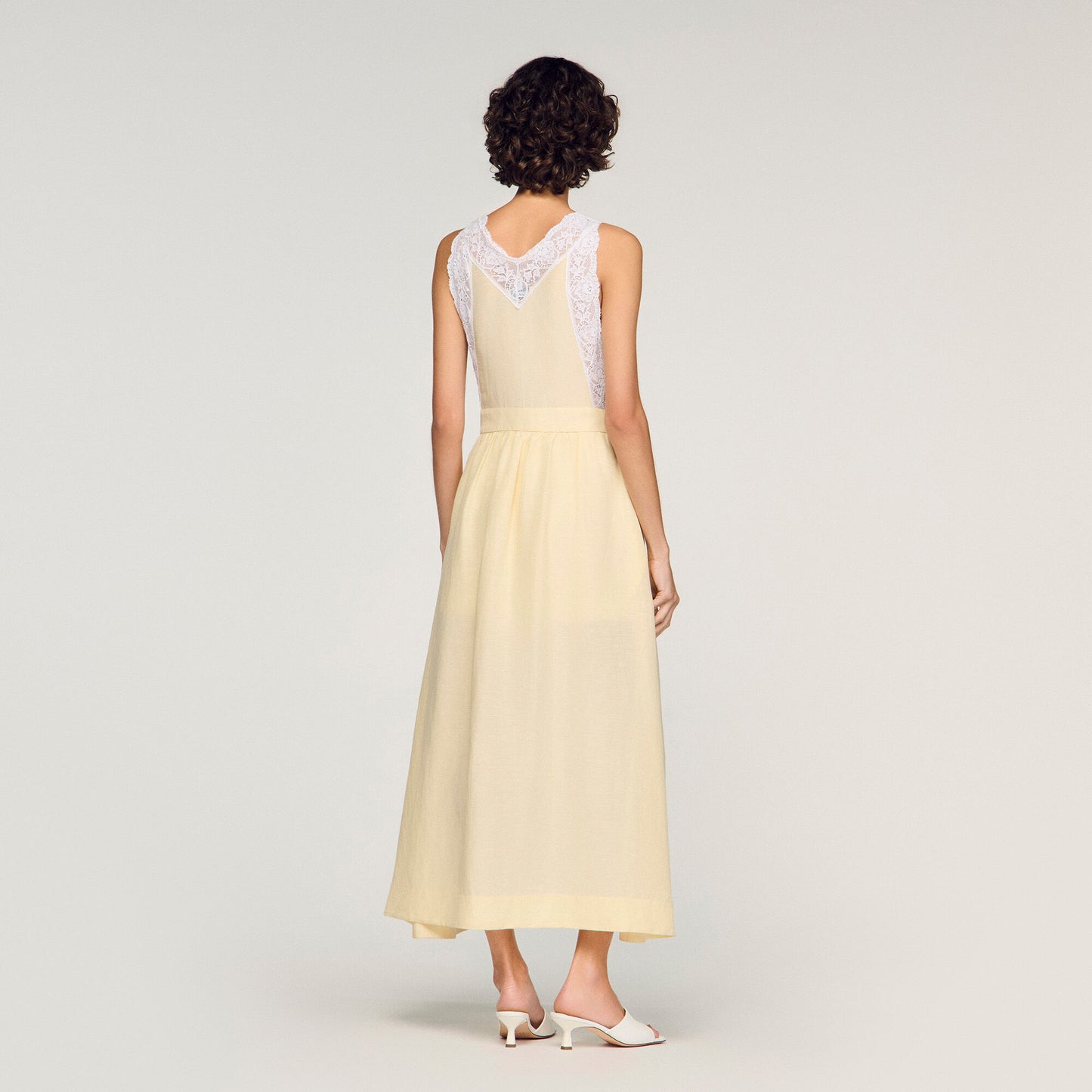 Trimmed linen maxi dress