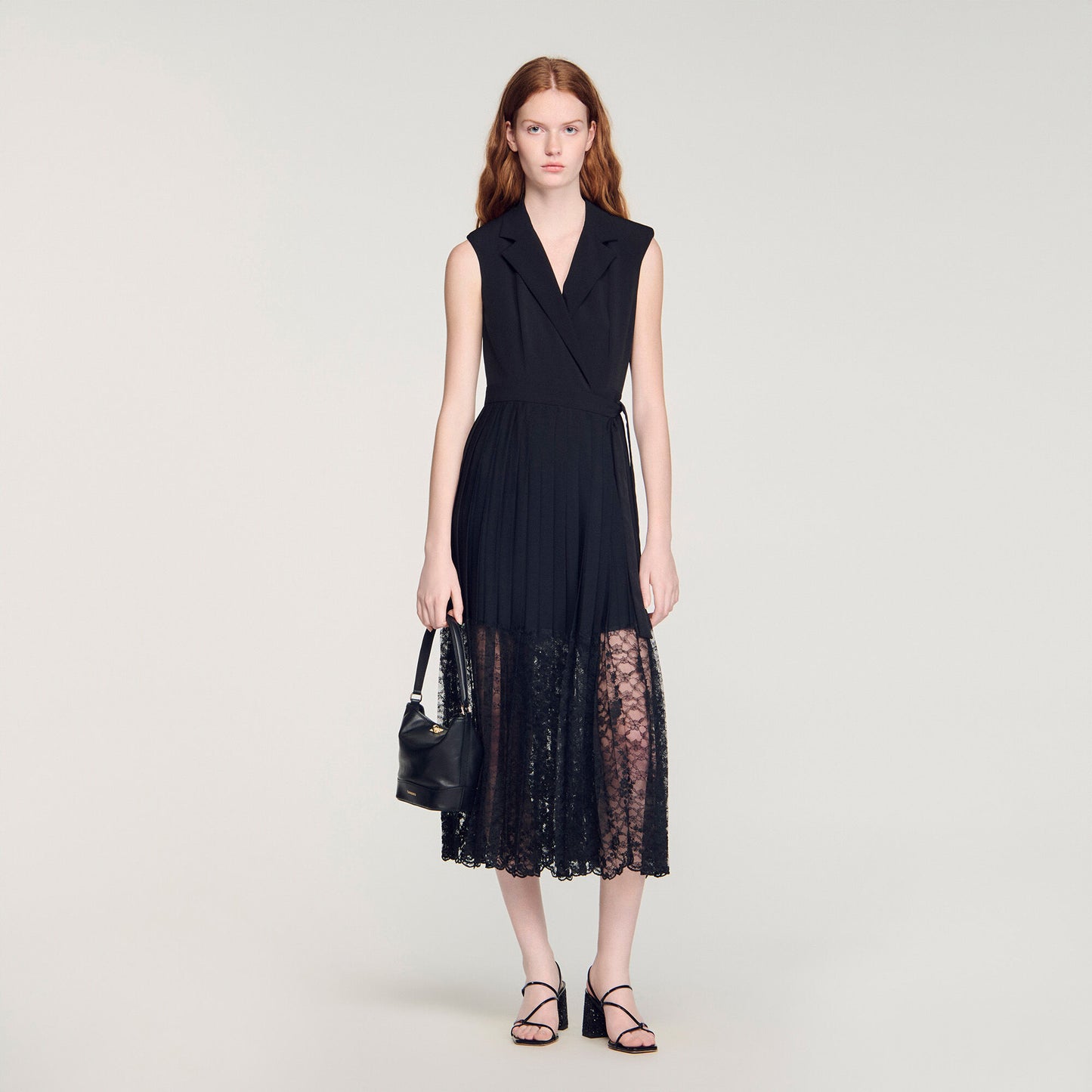 Lace collar maxi dress