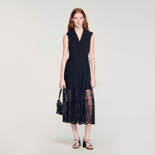 Lace collar maxi dress