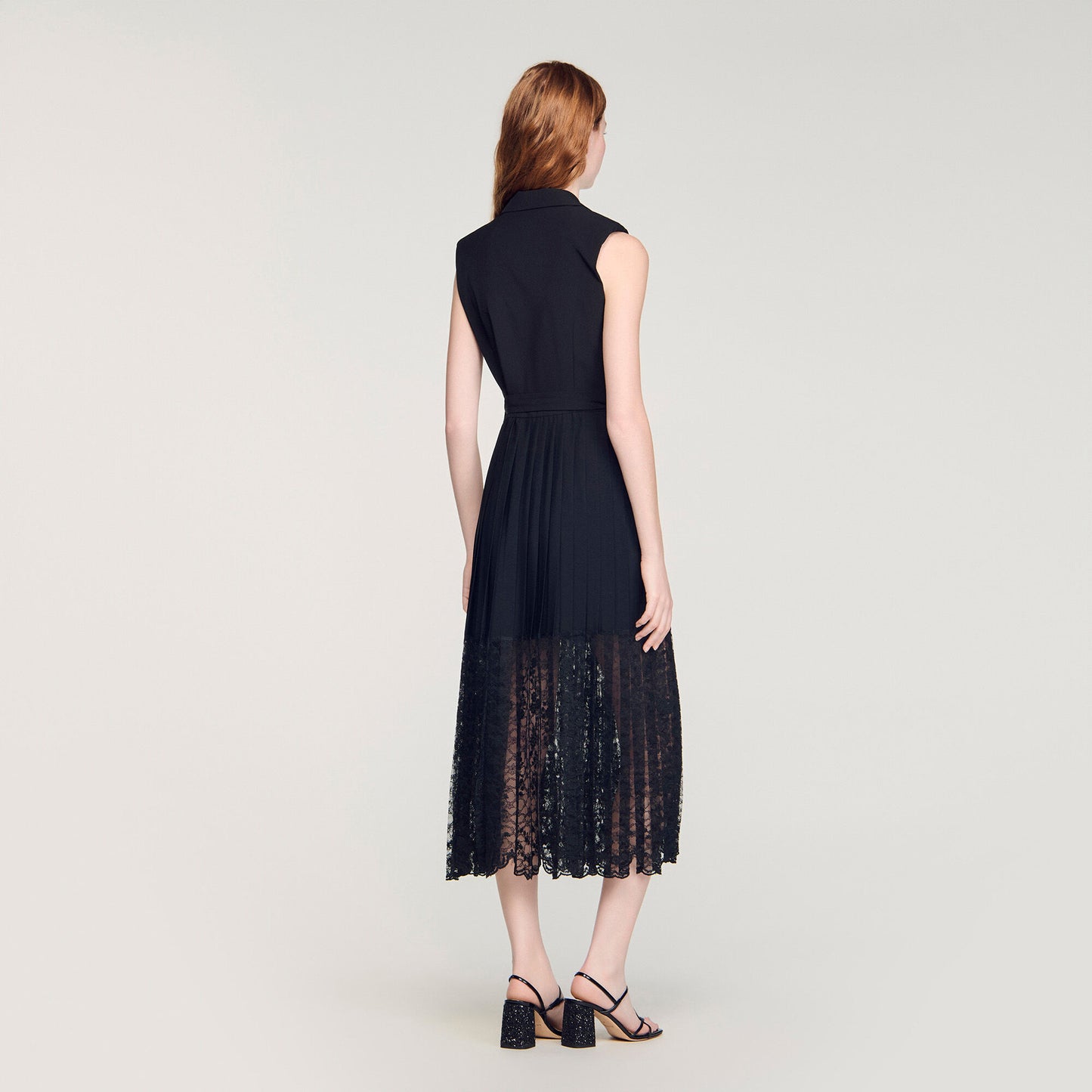 Lace collar maxi dress