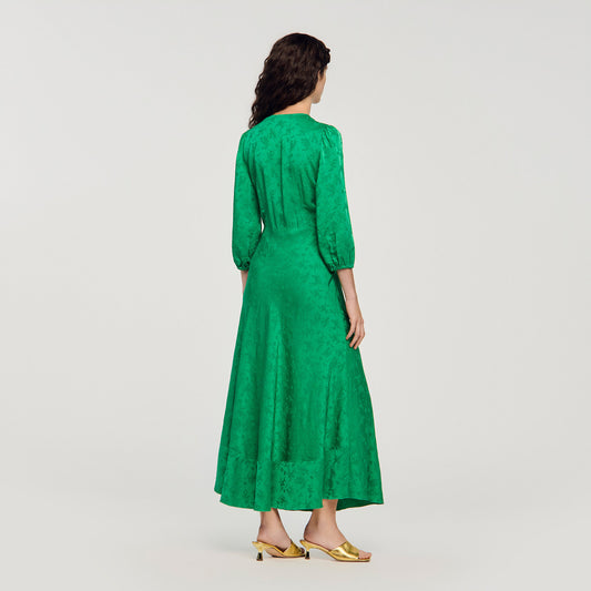 Floral jacquard maxi dress