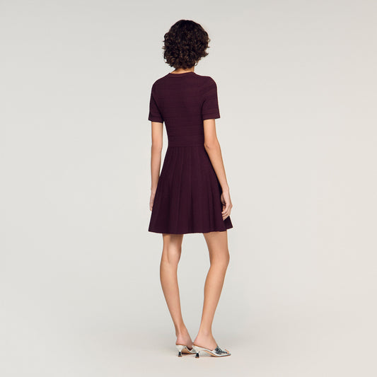 Floral print knit short dress