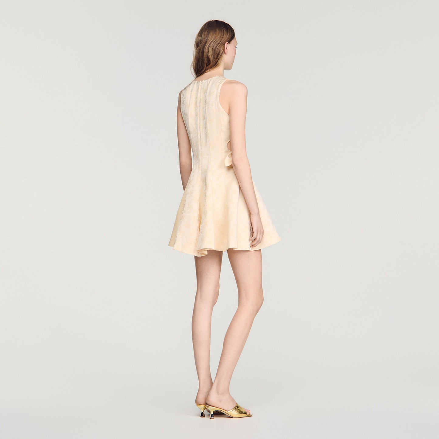 Short floral jacquard dress