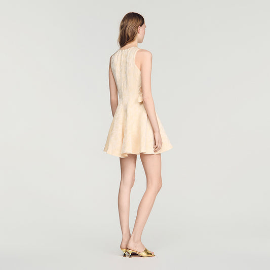 Short floral jacquard dress