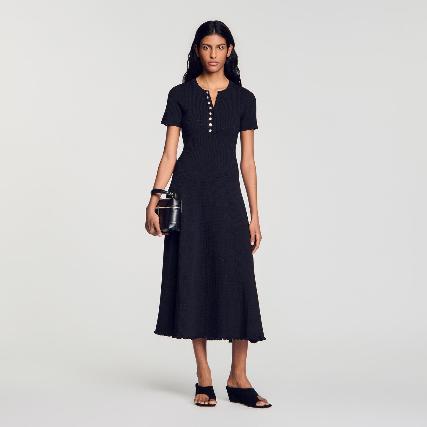 Ribbed knit maxi dress