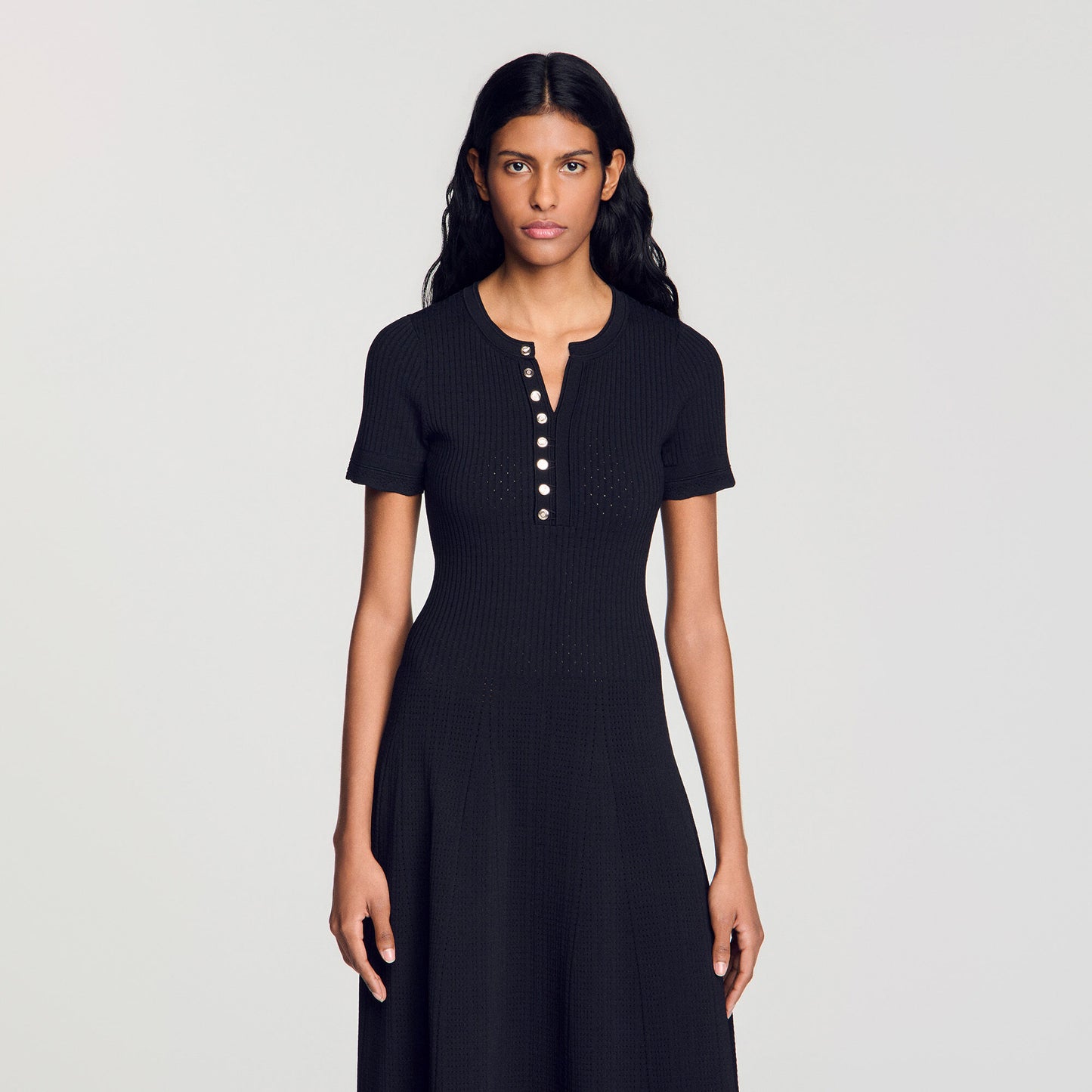 Ribbed knit maxi dress