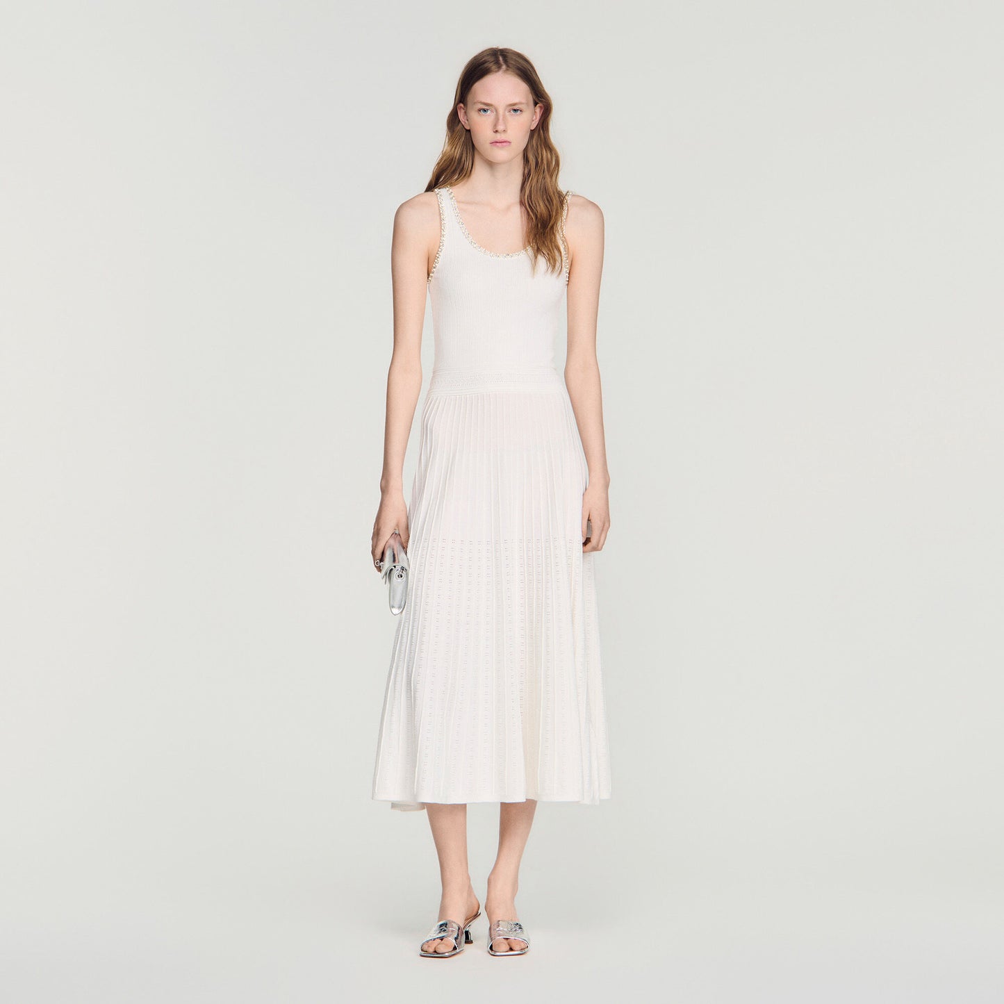Rhinestone knit maxi dress