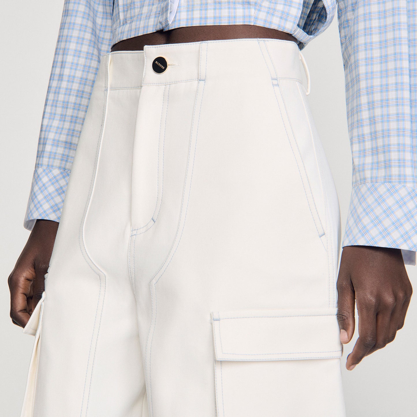 Wide-leg cotton Bermuda shorts