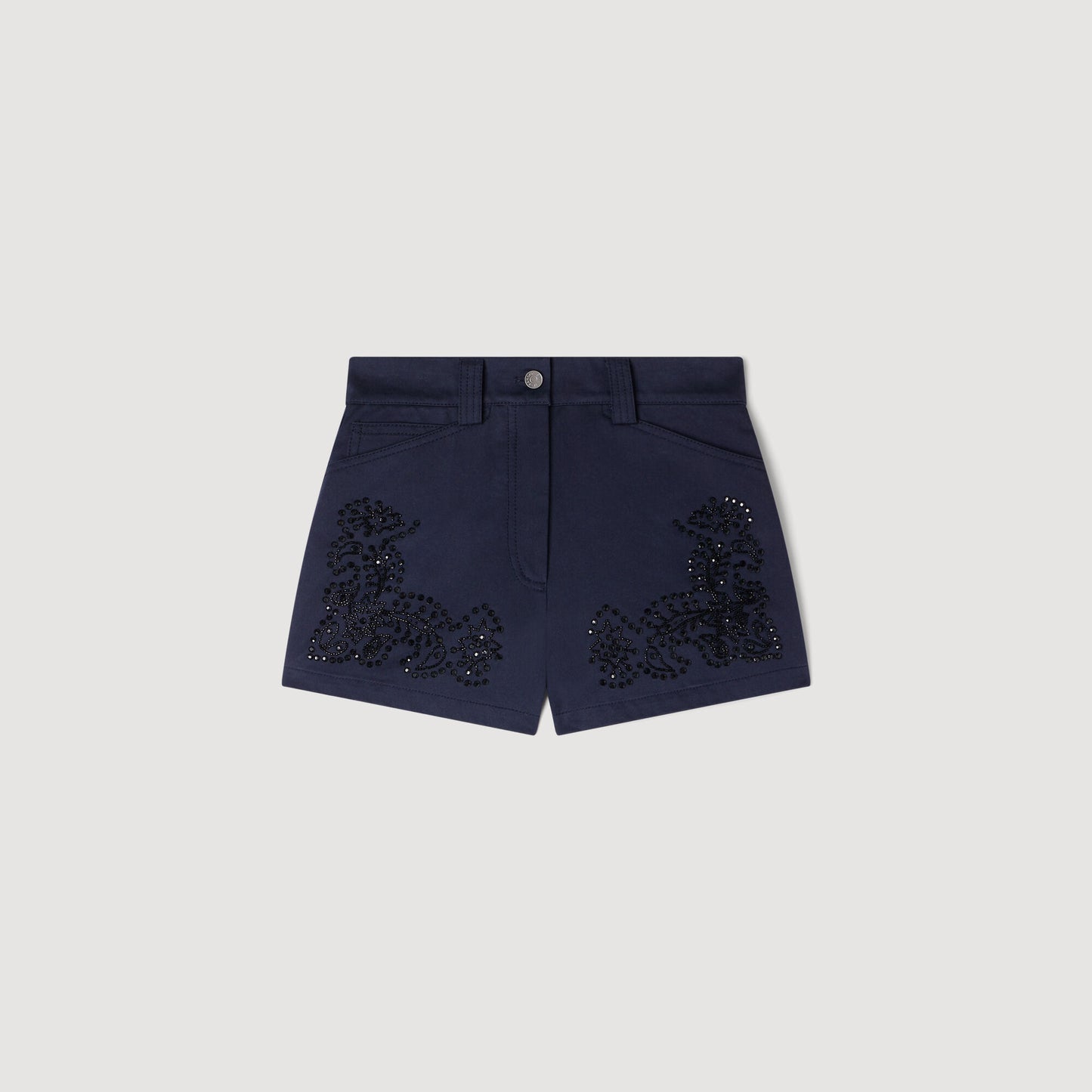 Embroidered cotton shorts