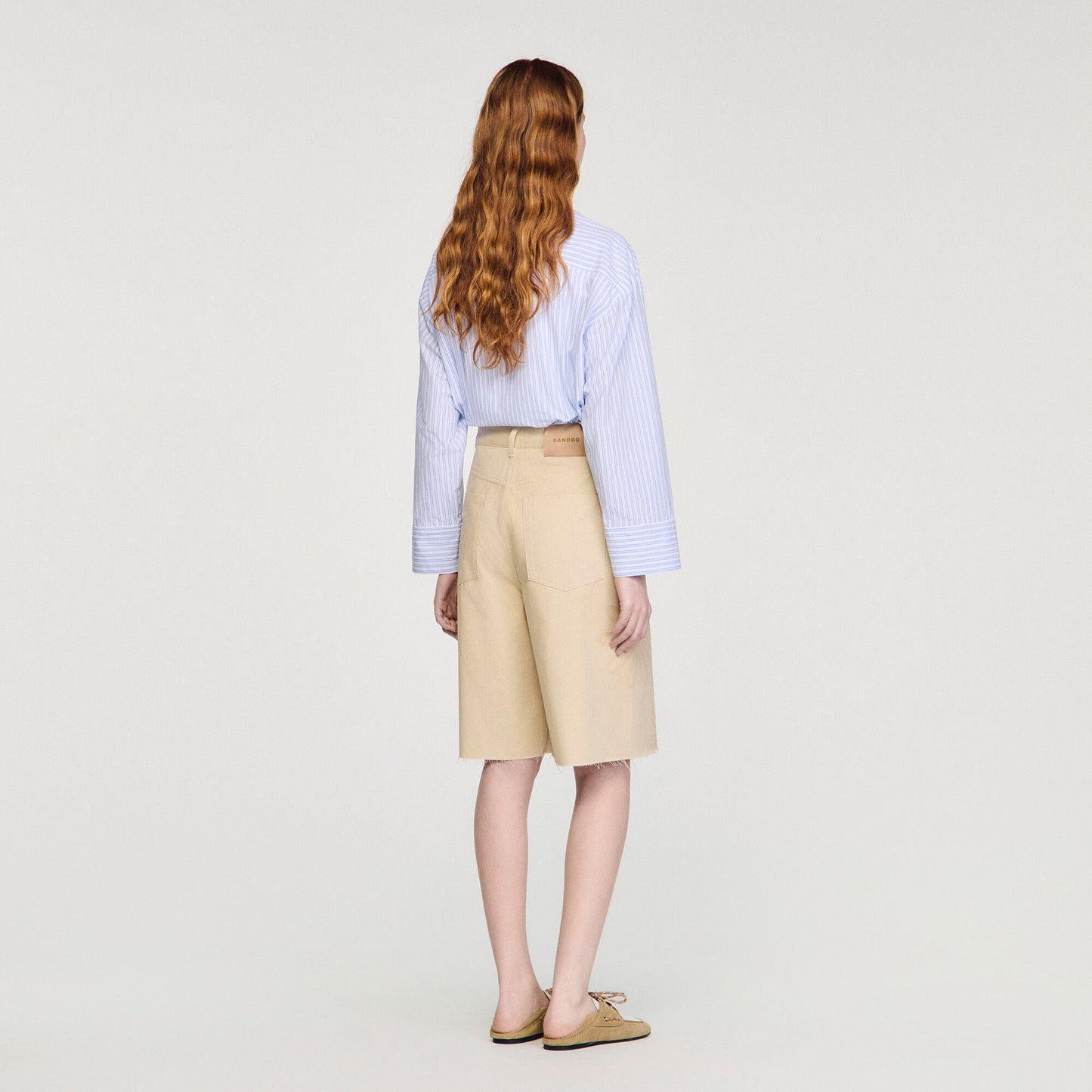 Cotton Bermudas with cutout flowers
