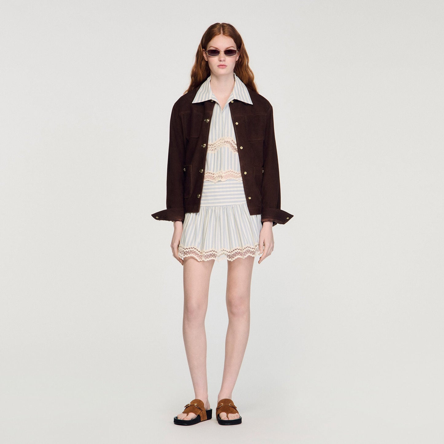 Striped cotton skort