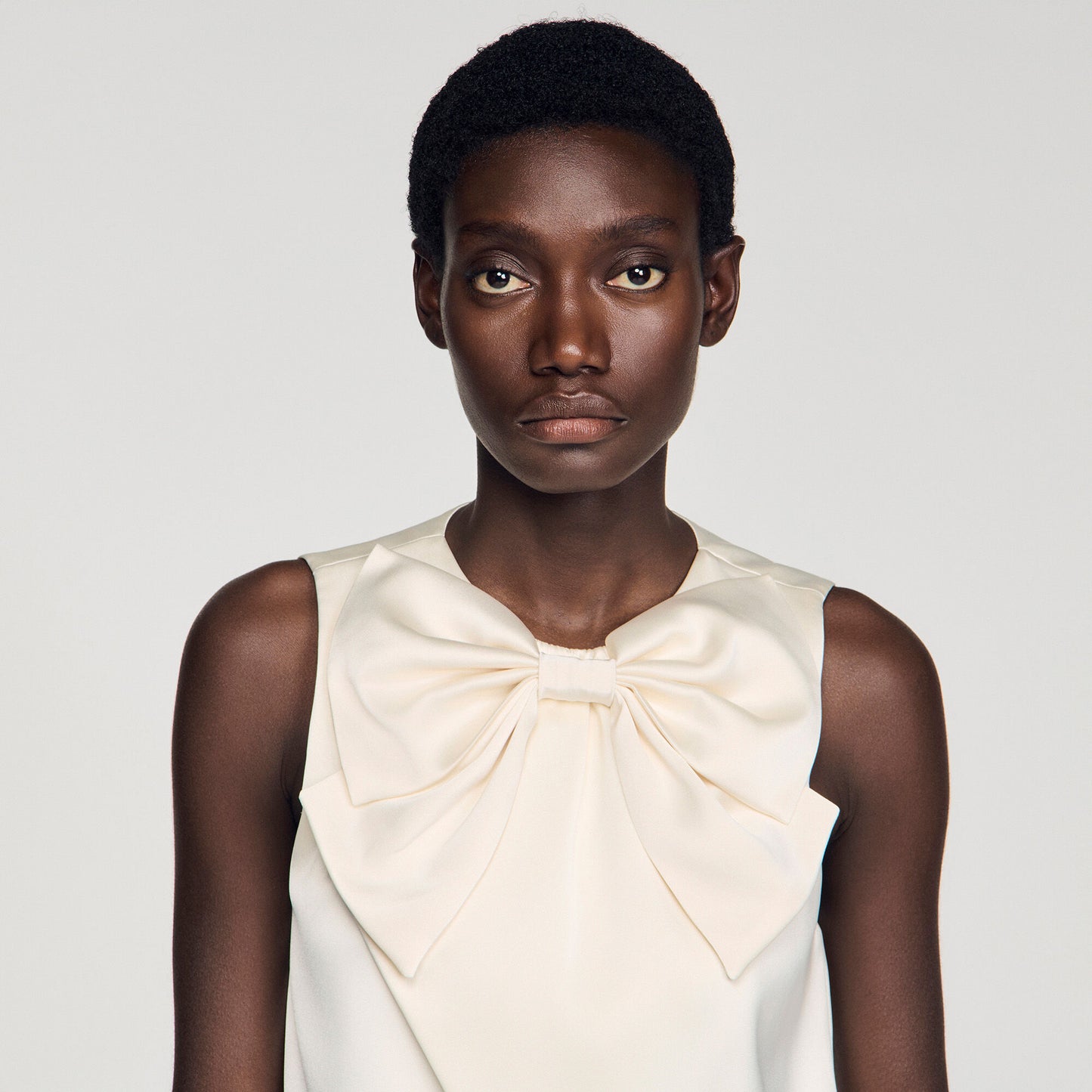 Satin bow crop top