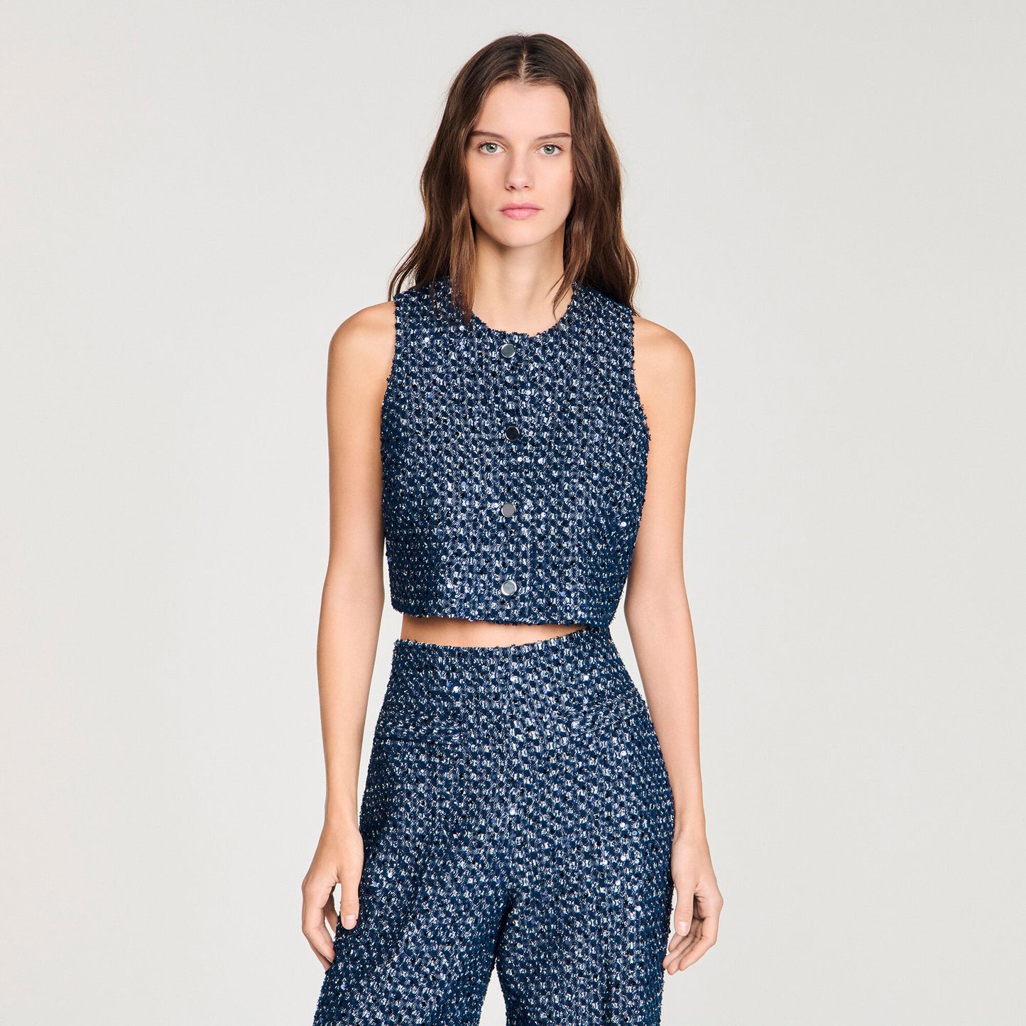 Sequin crop top