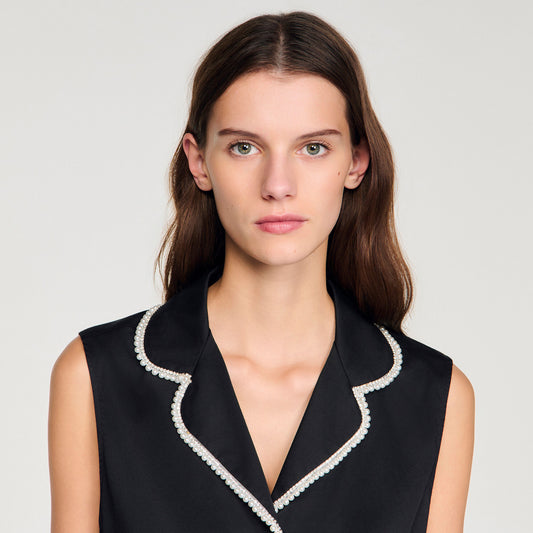 Beaded collar top
