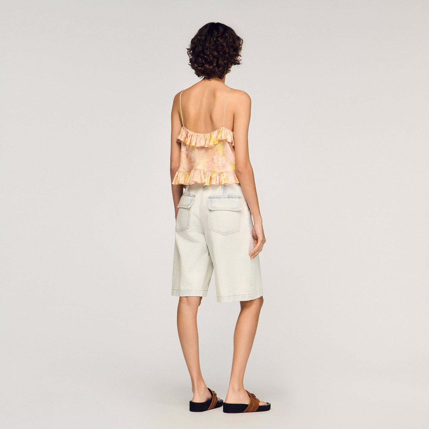 Flower print crop top