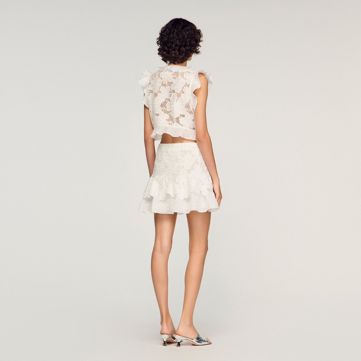Guipure lace crop top