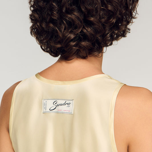 Satin top with lace trim