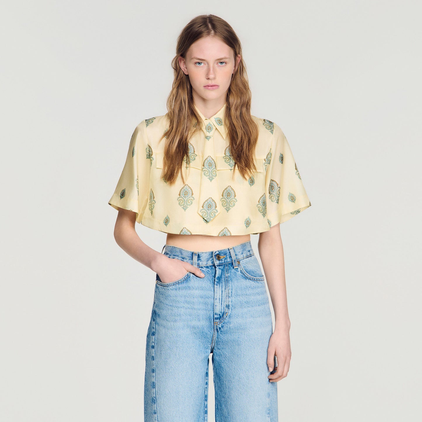Paisley print crop top