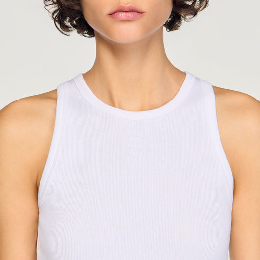 Embroidered vest top