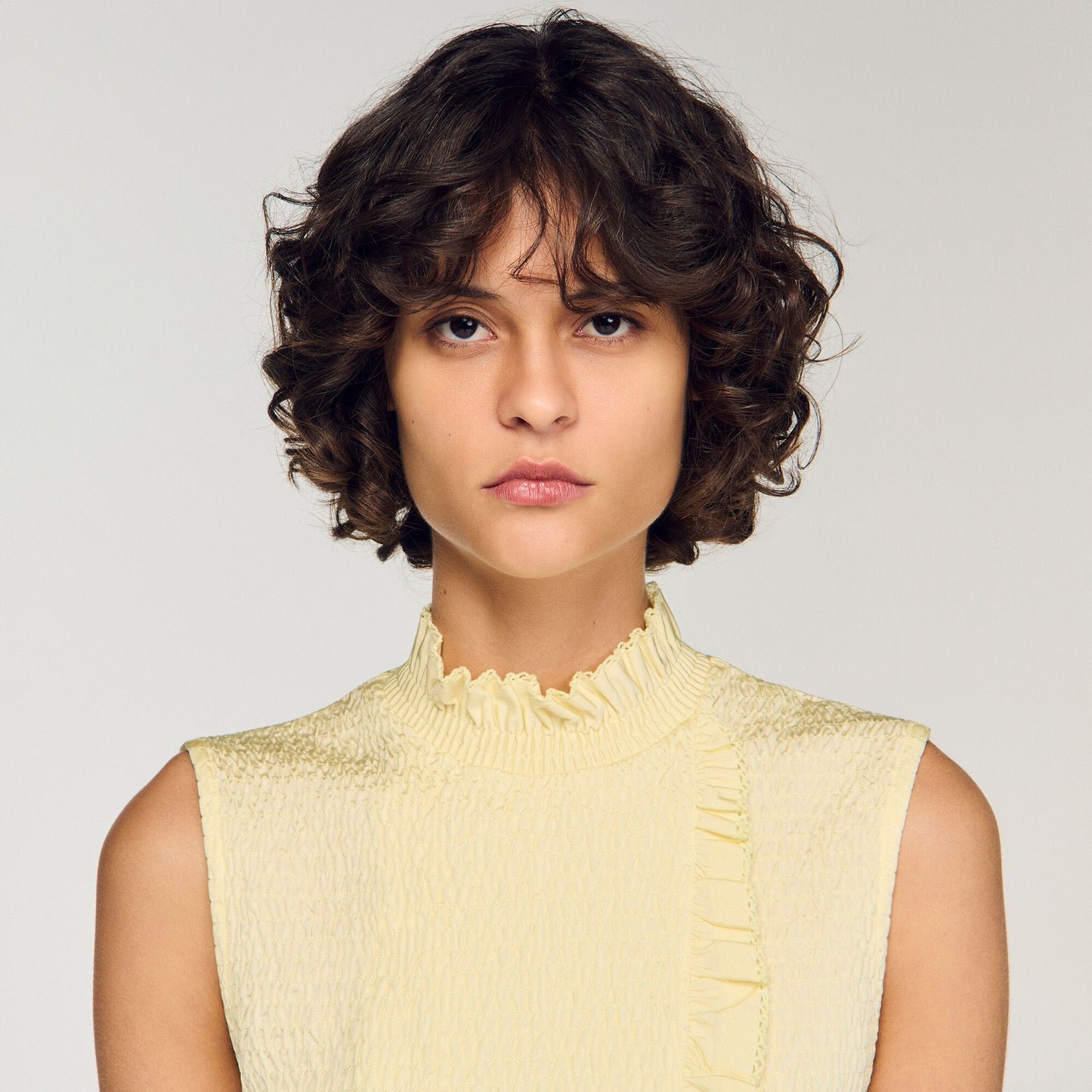 Ruffled smocked top
