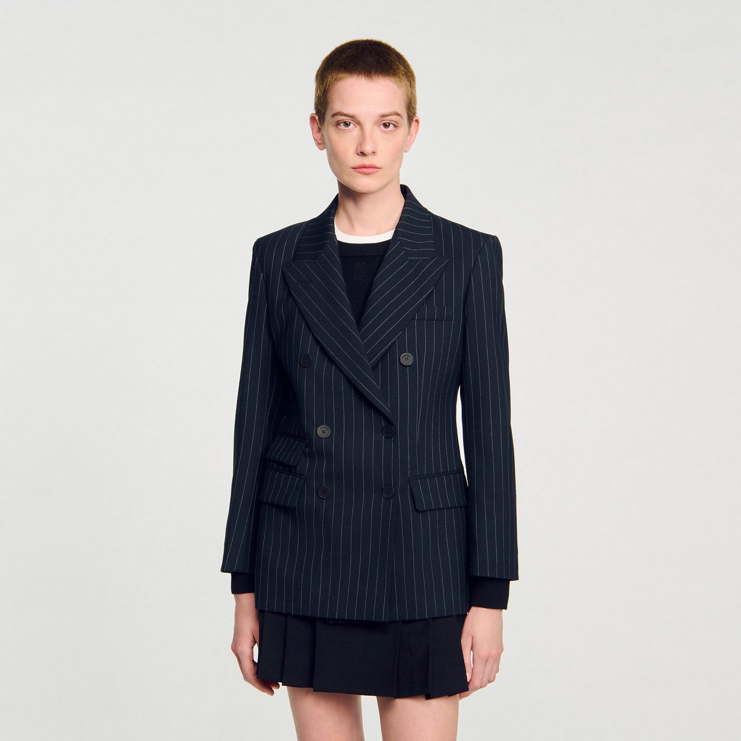Striped suit jacket