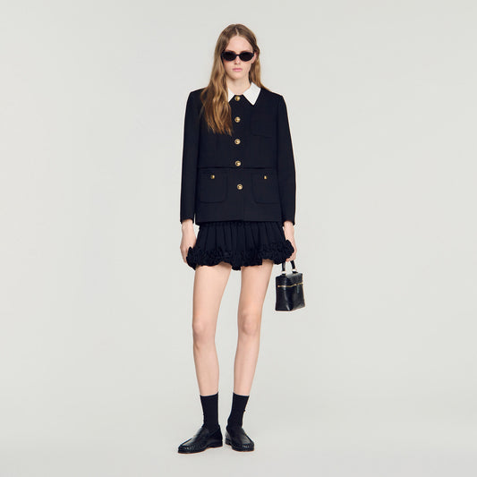 Jacket with contrast collar